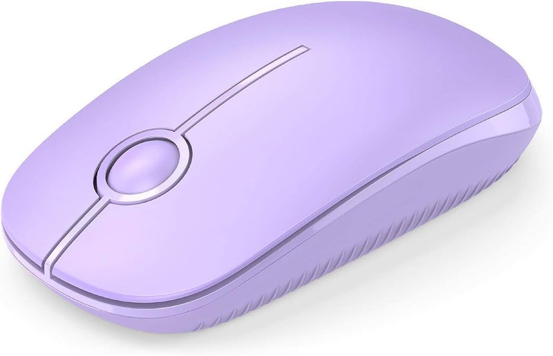 Unipows Wireless Mouse - 2.4G Slim Portable Computer Mouse with Nano Receiver, Less Noise Mobile Optical Mice for Notebook, PC, Laptop, Desktop-Purple - Image 1
